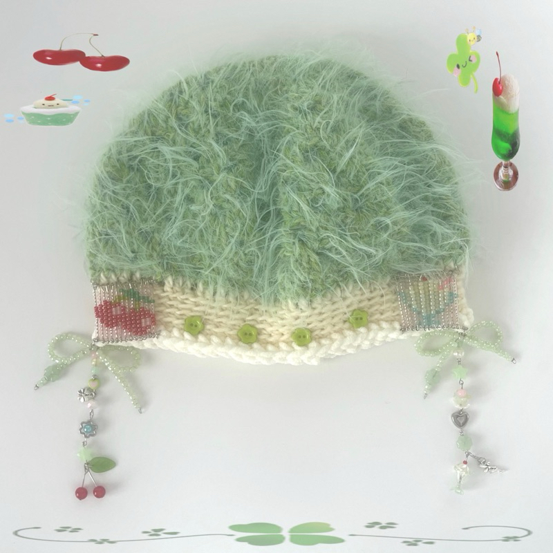 Melon Cream Soda Beret (hanmade) 🍈.☘︎ ݁˖