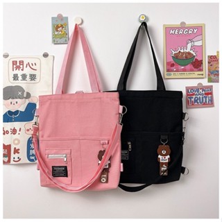 แถมพวงกุญแจ(ส่งจากไทย/พร้อมส่ง) ใบใหญ่ ผ้าหนา กระเป๋าผ้า สะพ…