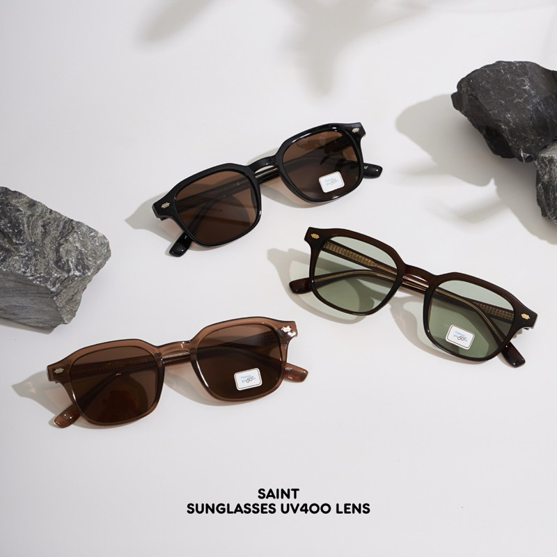 SAINT (sunglasses uv400) แว่นกันแดด ทรงสี่เหลี่ยมผืนผ้า