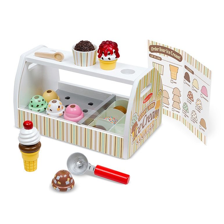 Melissa & Doug Scoop & Serve Ice Cream Counter ของเล่นไอติม ที่ตักเหมือนจริง อุปกรณ์ครบ!