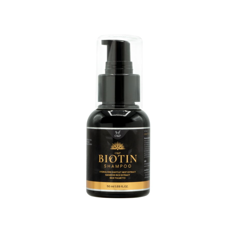 BIOTIN Shampoo แบบพกพา ขนาดทดลอง 50 ML. สำหรับแก้ปัญหาผมร่วงเฉพาะจุด