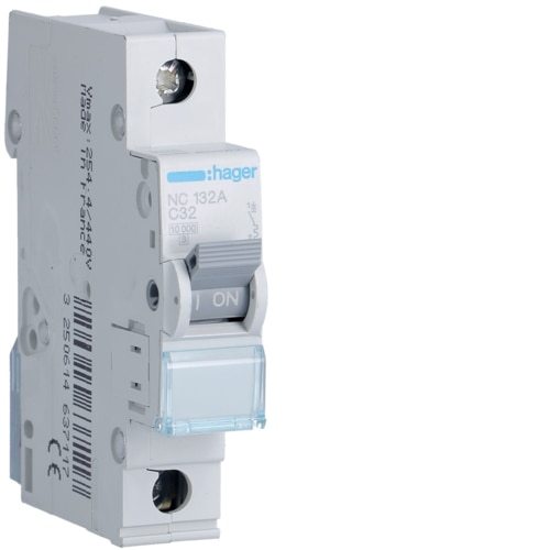 เบรคเกอร์  MCB C Curve 10kA 1P 32A Circuit breaker เซอร์กิตเบรคเกอร์ NC132A