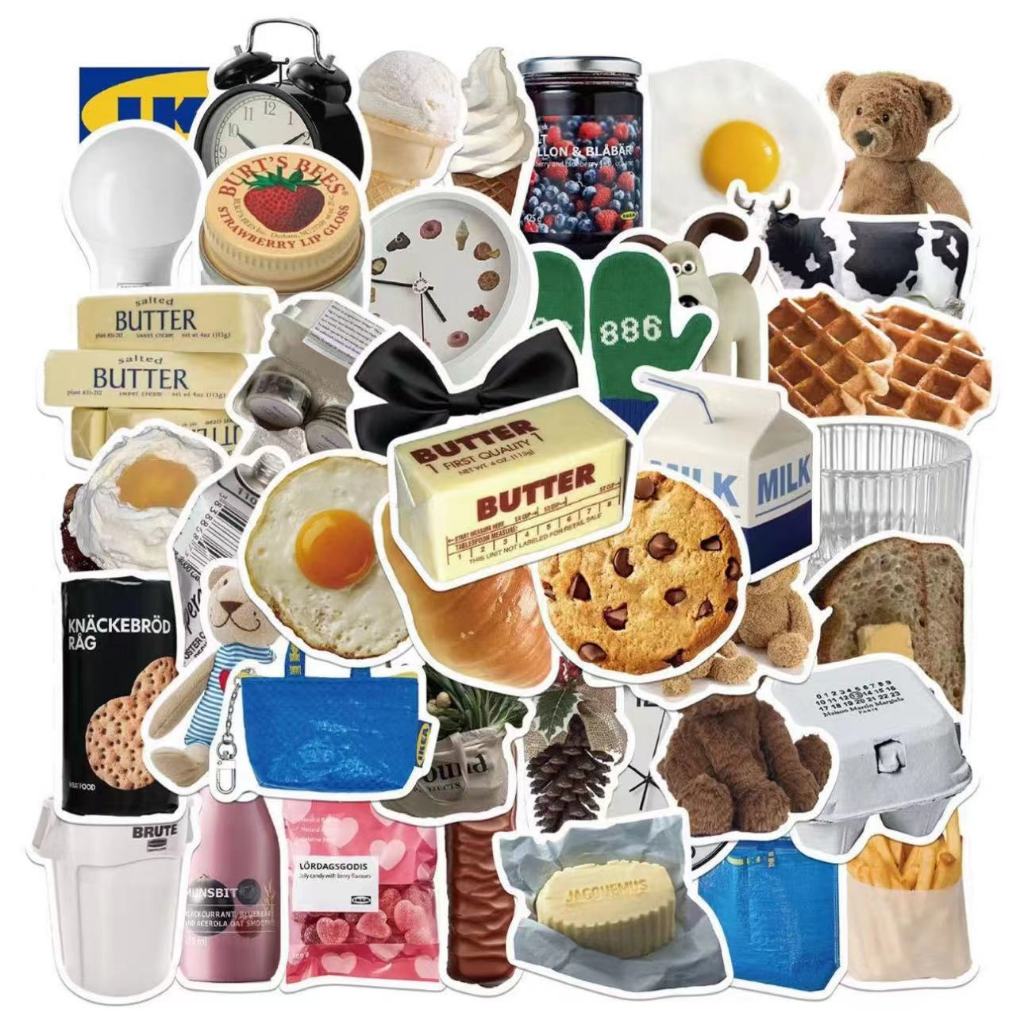 1 แพ็ก 50 ชิ้น อาหาร ของหวาน การ์ตูน สติ๊กเกอร์ ใช้ตกแต่งกระเป๋าเดินทาง เคสไอแพด แก้วน้ำ เคสโทรศัพท์ แล็ปท็อป กีตาร์