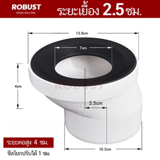 ข้อต่อเยื้องศูนย์ท่อชักโครก PVC รุ่น B (สวมพอดีท่อ 4 นิ้ว) แก้ปัญหาชักโครกไม่ตรงตำแหน่ง ส่งทุกวัน