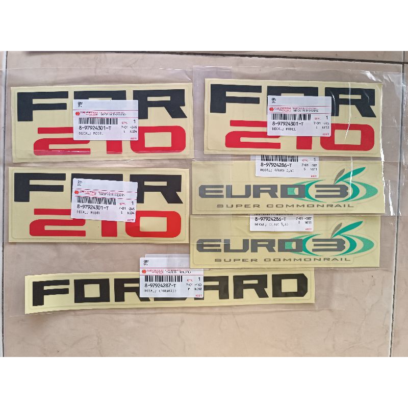 สติกเกอร์ติดรถ ISUZU  รุ่น FRR210 ครบคัน แท้ห้าง ราคาต่อ 1 ชุด
