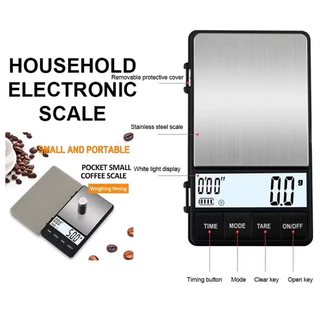 Pocket Coffee Scale เคลียน้ำหนัก จับเวลาได้ เครื่องชั่งกาแฟขนาดเล็ก 1kg/0.1 สะดวกในการพกพารุ่นC02