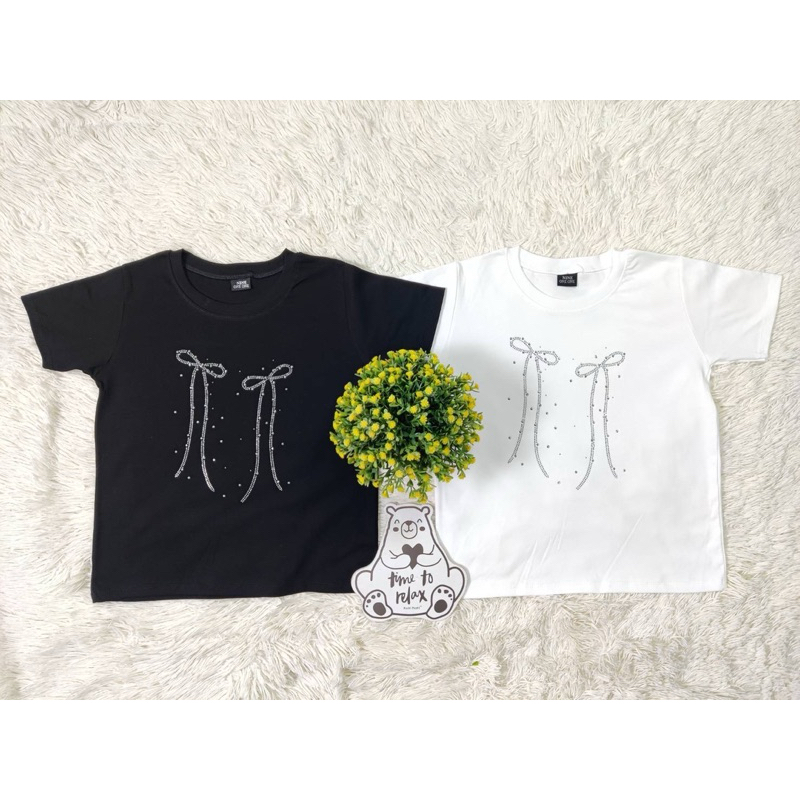 เสื้อครอป เสื้อยืดครอปดีไซน์น่ารัก เนื้อนิ่ม ใส่สบาย ป้ายNine one one