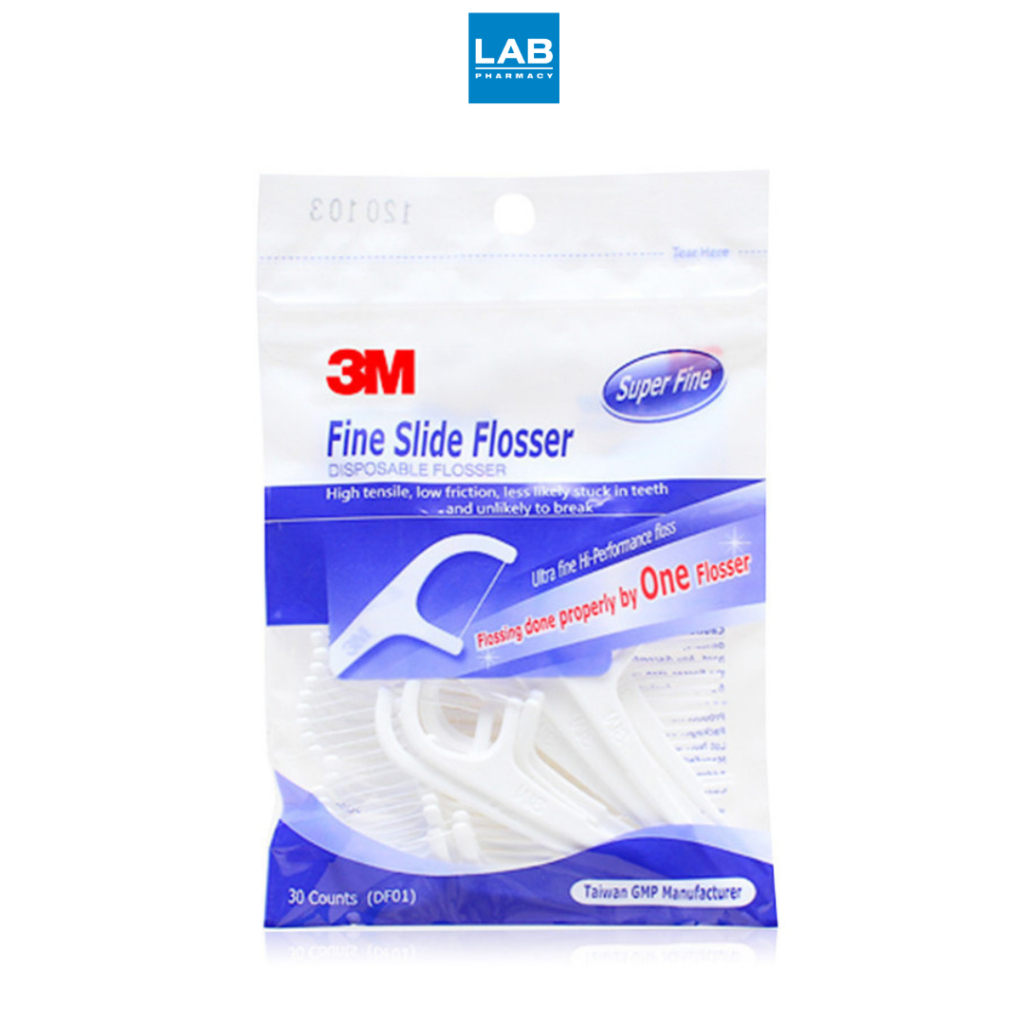 3M Fine Slide Flosser 30 piece  3 เอ็ม ไฟน์ ไหมขัดฟันแบบมีด้าม 30 ชิ้น
