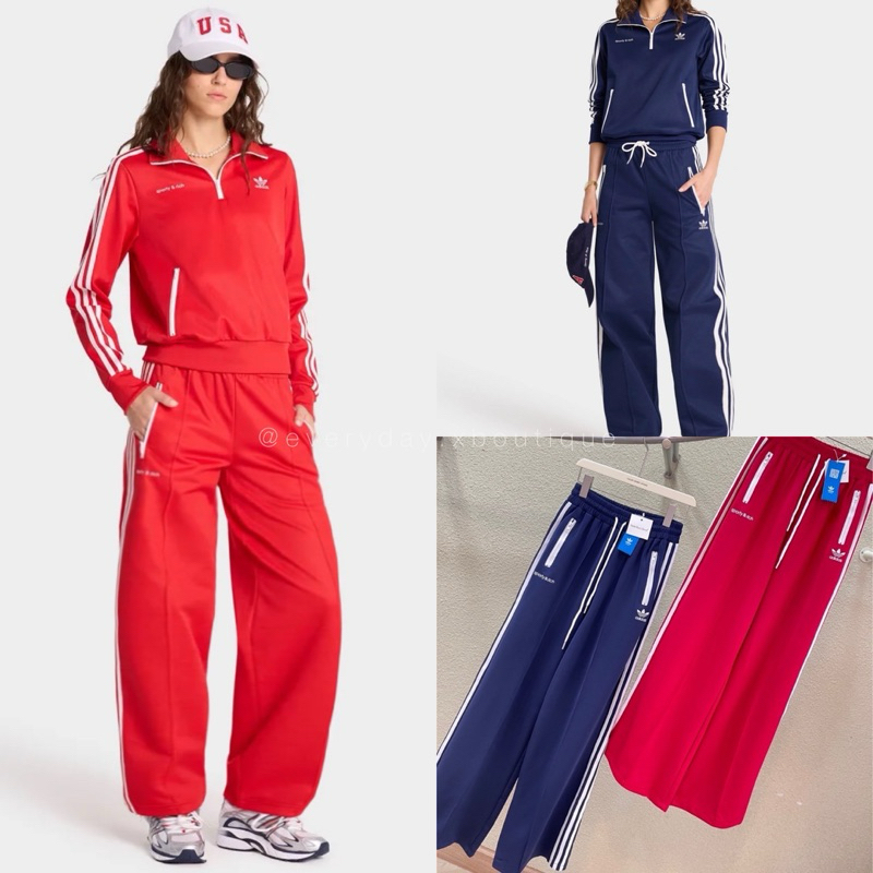 Adi x sporty sweatpants (430฿) รุ่นใหม่ปังมากก! กางเกงวอร์มขายาวเอวสูง งานปักโลโก้ งาน collab สปอร์ตี้ริชและอดิดาส valen