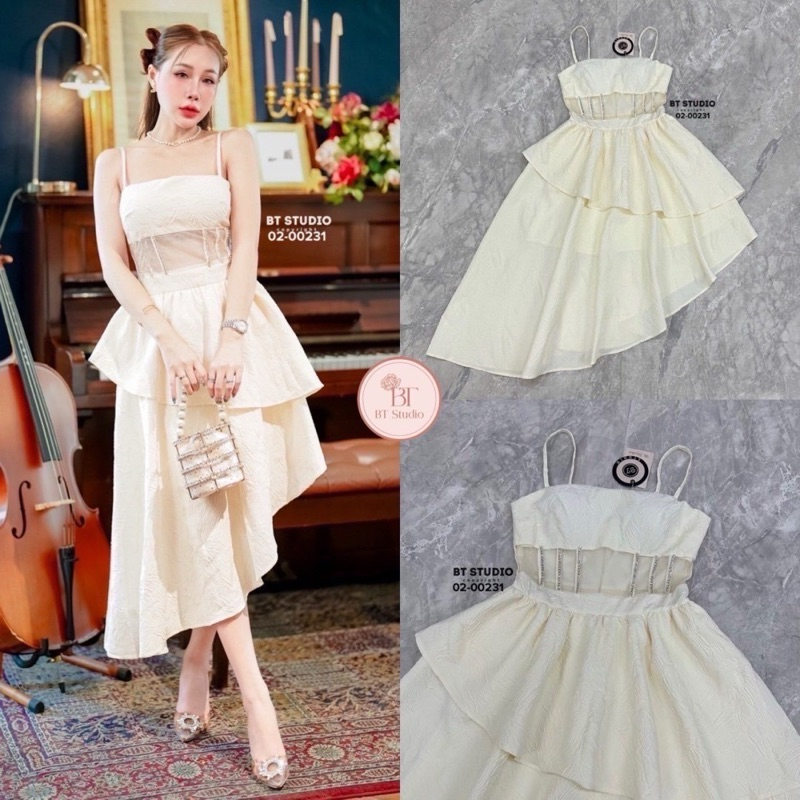 BT studio เดรสสายเดี่ยว ชุดออกงาน#02-00231
