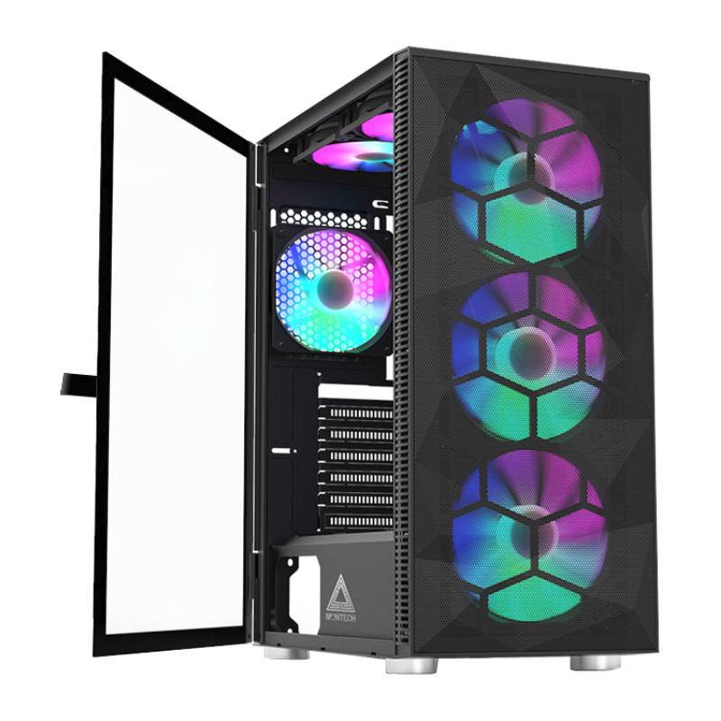 CASE MONTECH X3 MESH RGB BLACK