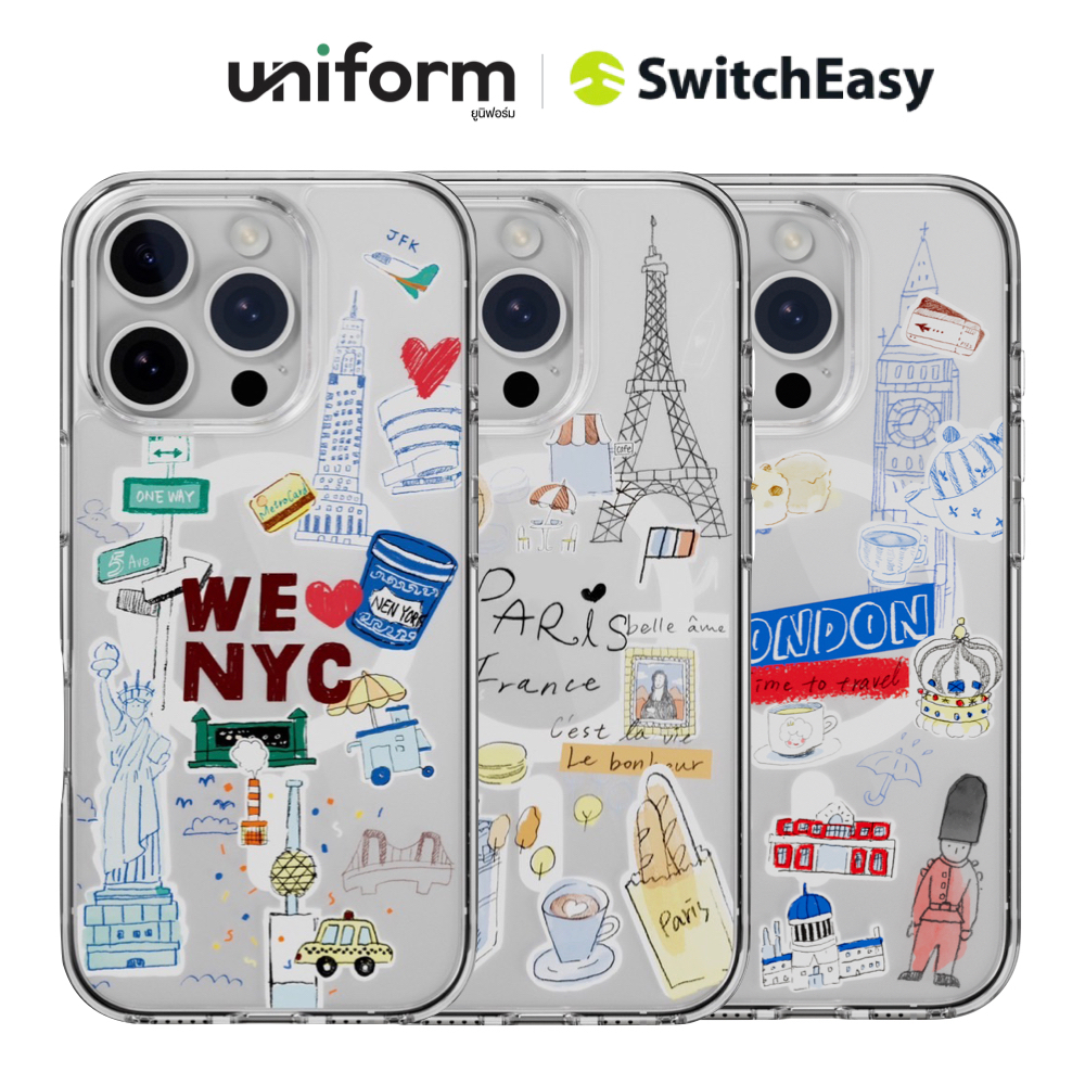 เคสมือถือ SWITCHEASY Style MSafe case for iP 16 Pro / 16 Pro Max - Paris/ London/ New York