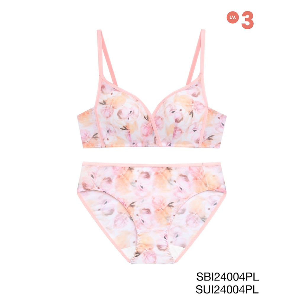 Sabina เซตชุดชั้นใน Modern V Level 3 เสื้อชั้นใน ไร้โครง รหัส SBI24004PL+SUI24004PL - สีชมพูอ่อน