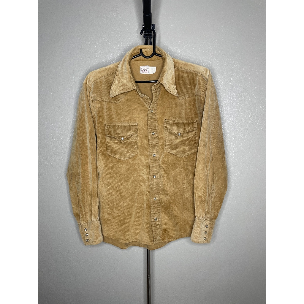 VTG Usa Lee 70s shirt Corduroy อก 41