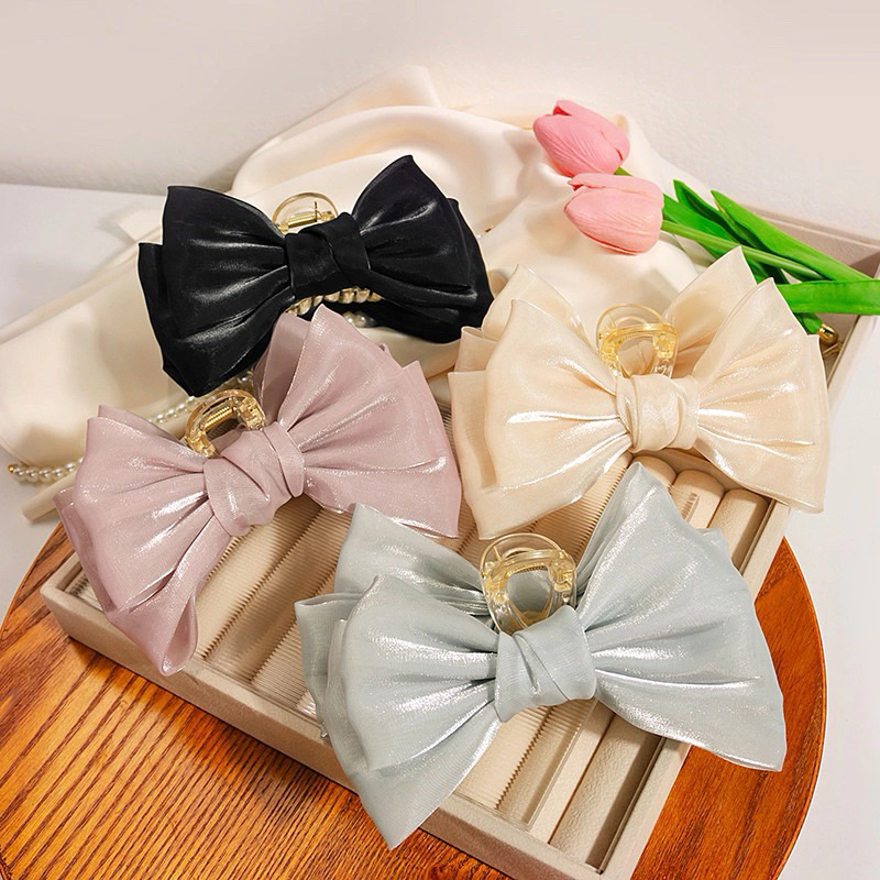 NN-08กิ๊บหนีบผมโบว์ผ้าแก้าขนาด11cm. กิ๊บหนีบผมแฟชั่น กิ๊บหนีบเก็บผม