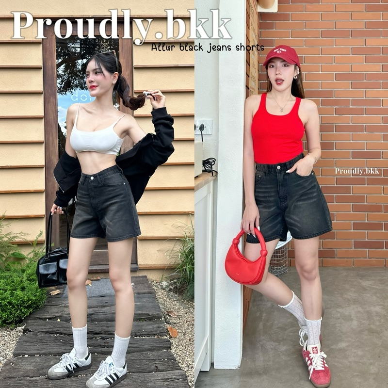 Proudly.bkk Allur black jeans shorts ยีนส์ขาสั้น เหมาะสำหรับสางเอวเล็กมีสะโพก