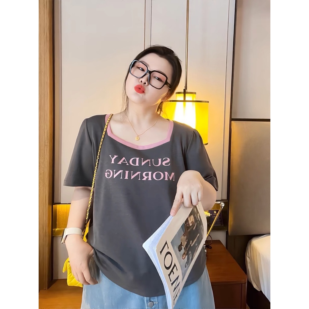 เสื้อเเฟชั่นผู้หญิง เสื้อทรงใหญ่ ผ้านิ่มยืดได้เยอะ สาวอวบใส่ได้-3232