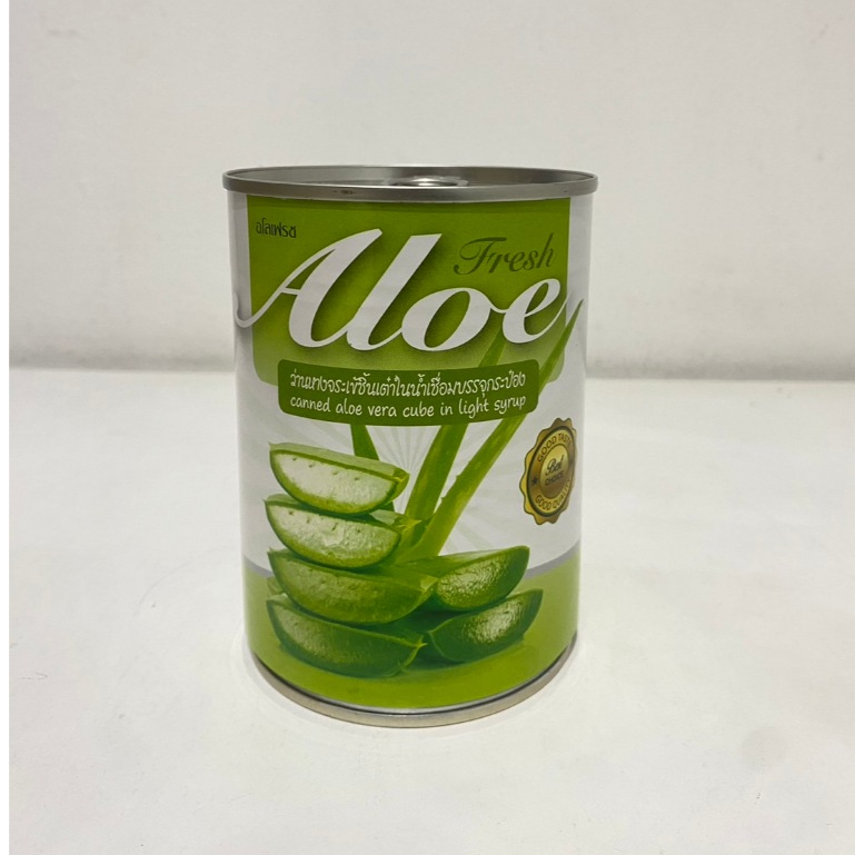 อโลเวร่า ว่านหางจระเข้ชิ้นเต๋าในนํ้าเชื่อม Aloe Fresh นํ้าหนัก 565 g.