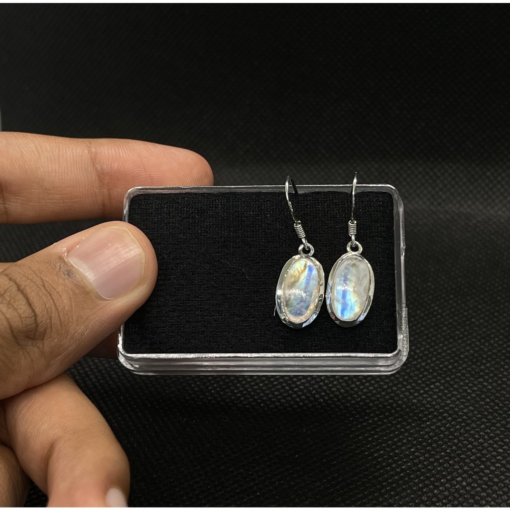 natural moonstone 925 silver earrings for women