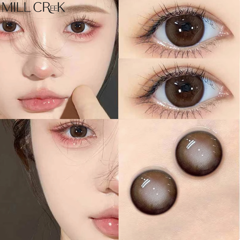 COD【0~-8.00】MILL CREEK คอนแทคเลนส์สี Freezing point rum 14.5mm คอนแทคเลนส์ สะดวกสบาย บิ๊กอาย สีน้ำตาลธรร
