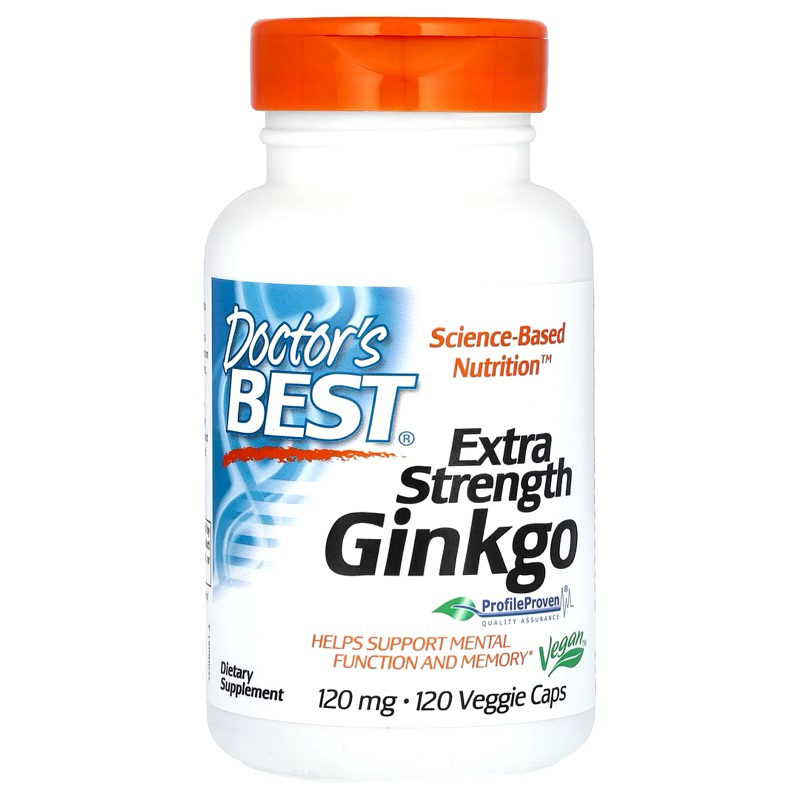 แปะก๊วย Doctor’s Best Extra Strength Ginkgo 120 mg, 120 Veggie Caps