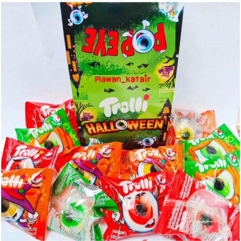 👁️ยกกล่องตาคู่7คู่(14ลูก)/ ตาเดี่ยว12ซอง🔥เยลลี่ลูกตา 👻👁️ Trolliของแท้ มีอ.ย.