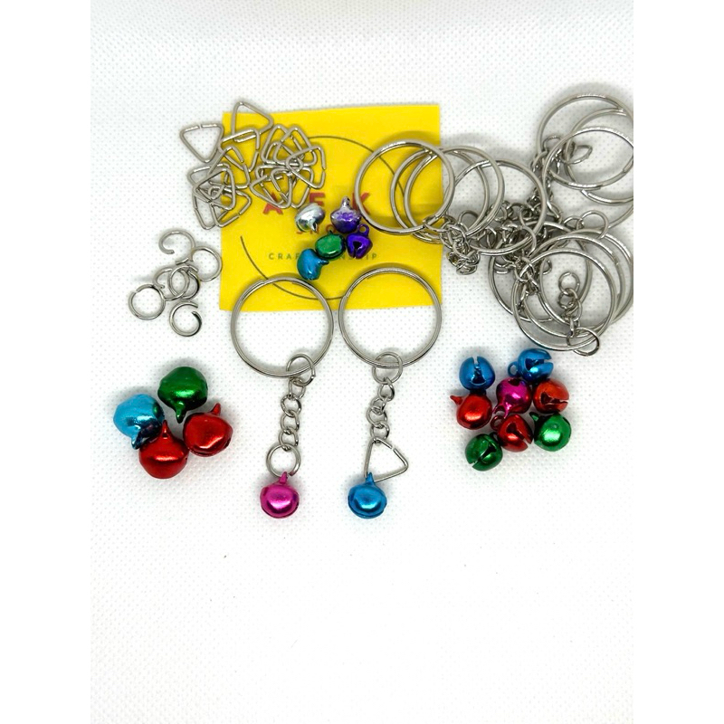 พวงกุญแจ 100 ชิ้น + กระดิ่ง 100 ชิ้น + ห่วงสามเหลี่ยม/ห่วงกลม/100ชิ้น/50ชิ้น