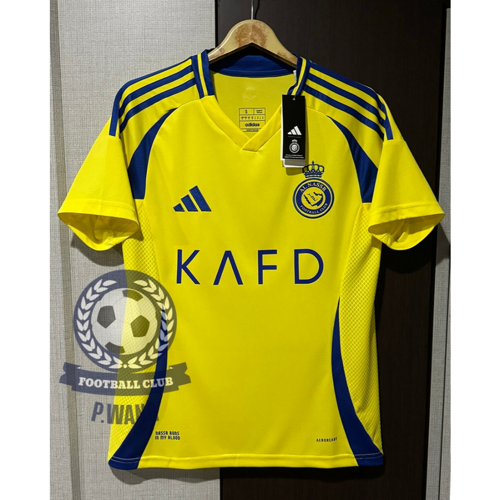 New!! เสื้อ อัลนาสเซอร์ Home เหย้า เกรดแฟนบอล 2024/25 ฟลูออฟชั่นพร้อม ชื่อนักเตะ CR7 (รับประกันคุณภาพสินค้า)