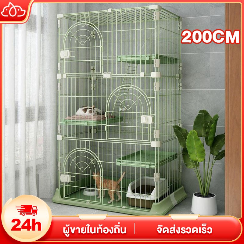 กรงแมว วิลล่าแมว บ้านในร่มพร้อมห้องน้ำ พื้นที่ว่างขนาดใหญ่พิเศษ บ้านแมวแมวขนาดเล็ก
