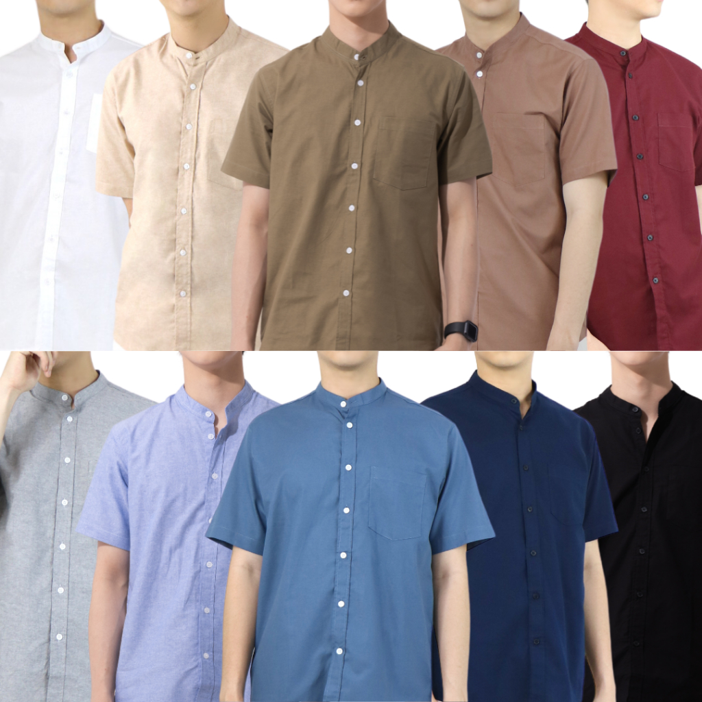 SHIRTKUB [M-6XL] เสื้อเชิ้ต คอจีน แขนสั้น SHIRTKUB SAVE เสื้อเชิ้ตผู้ชาย เสื้อเชิ้ตผู้หญิง เชิ้ตครับ สีขาว สีดำ