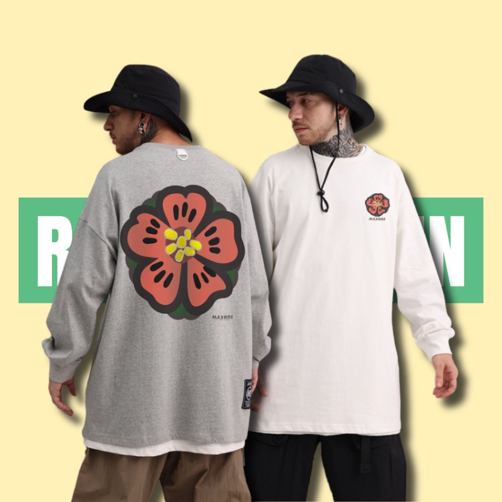 🌼MAXWDF🌼 : HIBISCUS LONG SLEEVE TEE