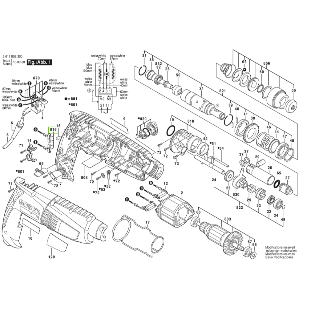 แปรงถ่าน GBH2-18RE GBH2-20DRE 1619P01777 Bosch