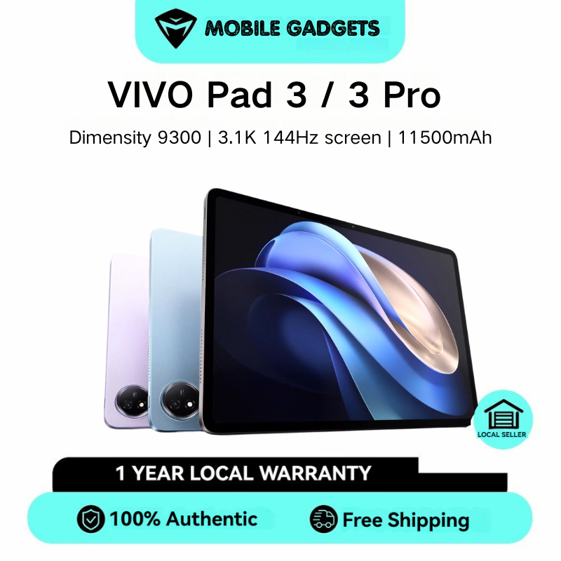 VIVO Pad 3 Pro / VIVO Pad3 / VIVO Pad 2 Tablet | 144Hz Dimensity 9000 12.1inches Vivo Gaming Tablet