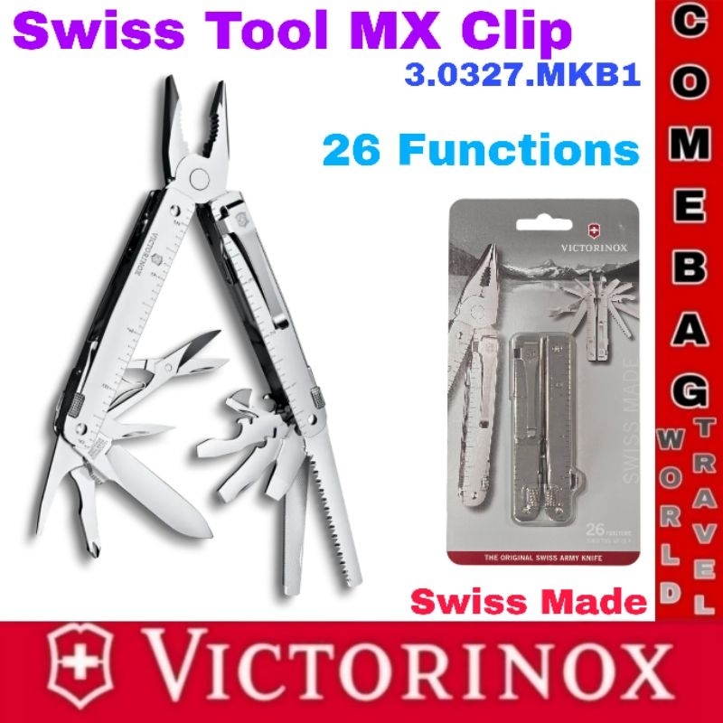 คีมVictorinox รุ่นSWISS TOOL MX CLIP 26 ฟังก์ชั่น รหัสสินค้า3.0327.mkb1 ของแท้ ผลิตSwiss