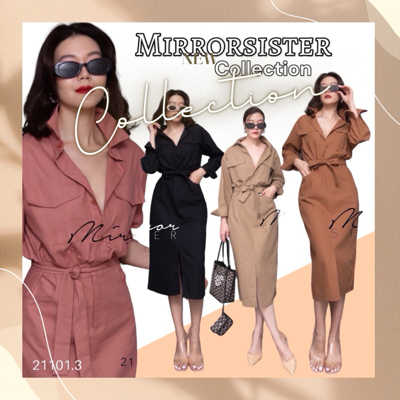 miror เดรสคอปกดีไซน์เท่ห์ เบสิคสไตล์
