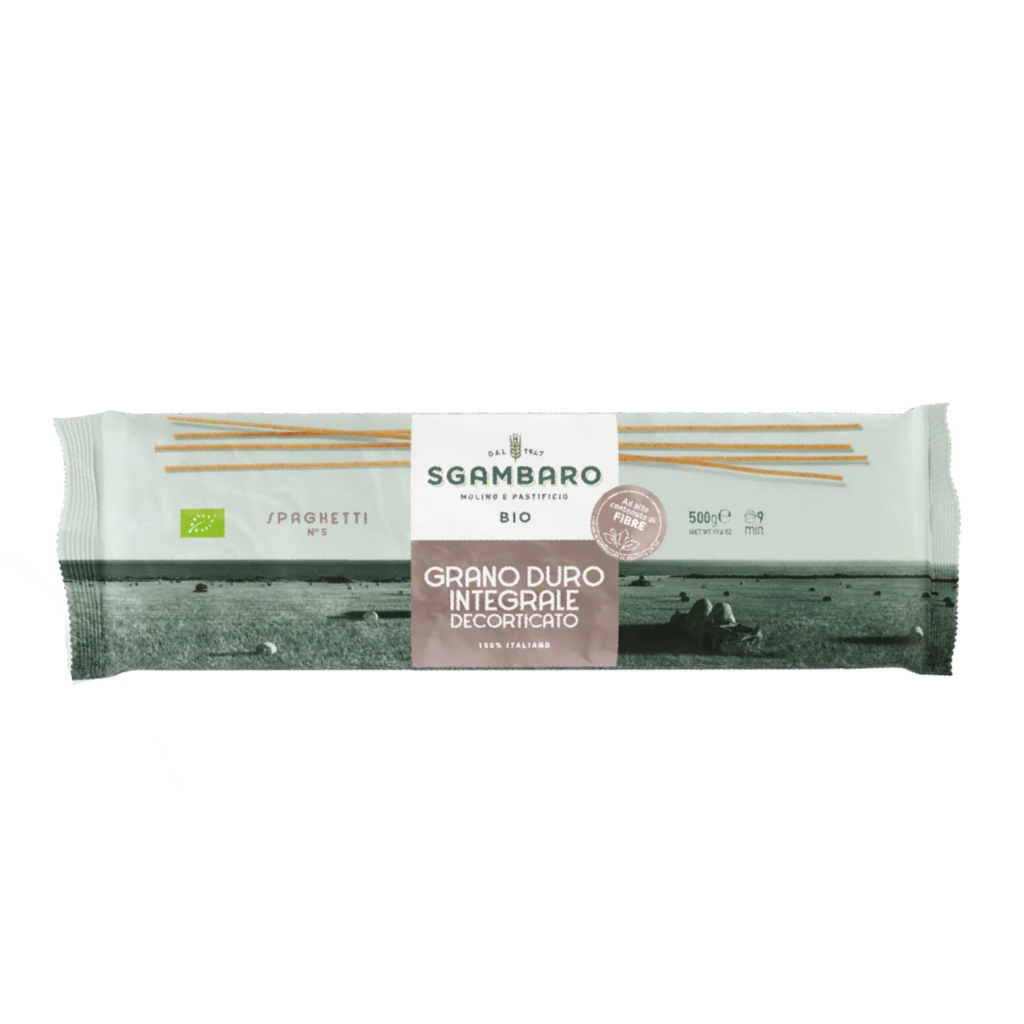 "Organic /Bio | Sgambaro | Whole spaghetti No.5 เส้นพาสต้าโฮลวีทปาเก็ตตี้ 500g"