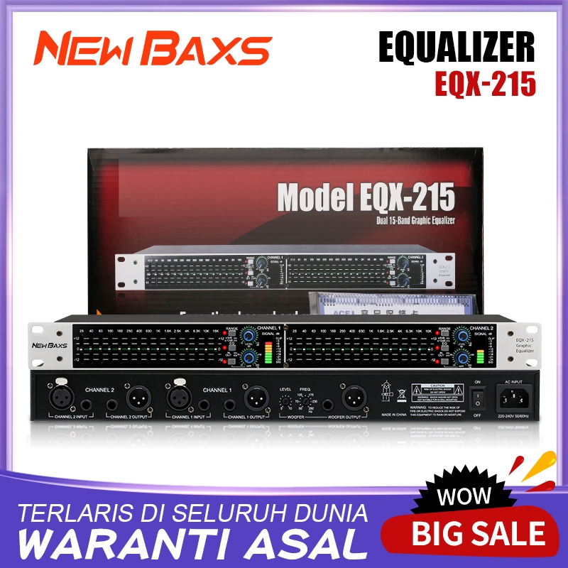 NEW BAXS EQX215 Professional พร้อมอินเทอร์เฟซเอาท์พุทซับวูฟเฟอร์อิสระ Dual 15 Segment Equalizer ประสิทธิภาพ 1U Equa
