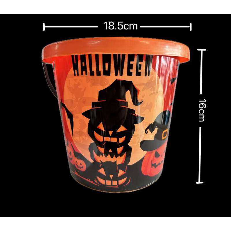 ถังฟักทองสี่เหลี่ยม+ลูกกลม+L,M Halloween