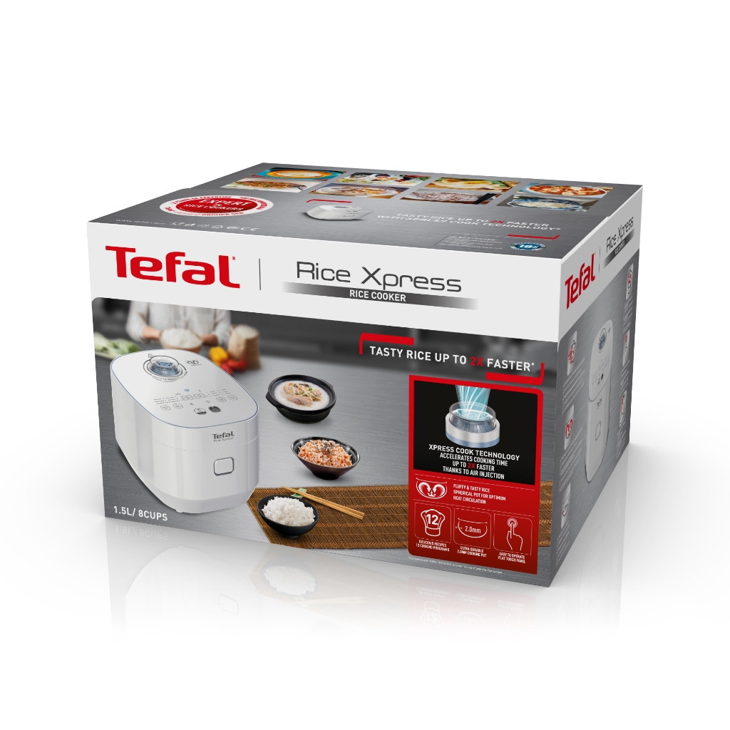Tefal หม้อหุงข้าวไฟฟ้า รุ่น RK522166 1.5L Rice Xpress Fuzzy Logic 12 โปรแกรม ของแท้