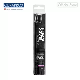 CURAPROX ชุดยาสีฟันพกพา Black is White Light Pack ขนาด 10 มล. พร้อมแปรงสีฟัน Black is white 1 ด้าม