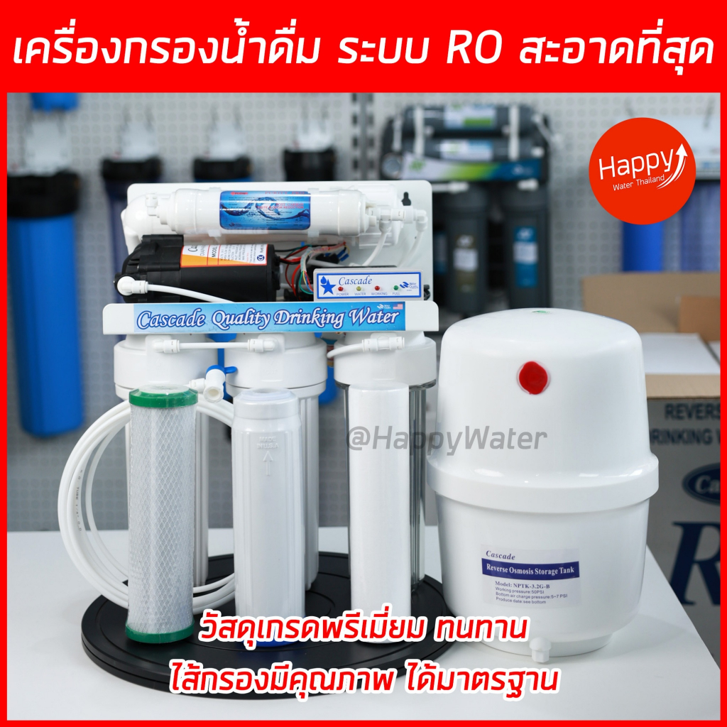 มีไฟแสดงสถานะ 💥เครื่องกรองน้ำดื่ม RO (Reverse Osmosis) 75GPD อุปกรณ์ครบ มีคู่มือ เหมาะกับน้ำประปา น้