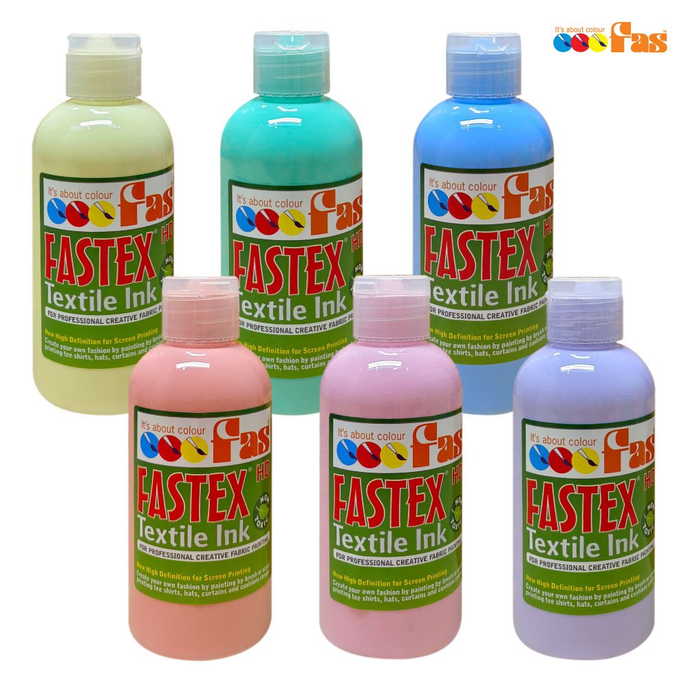 สีเพ้นท์ / พิมพ์ผ้า โทนพาสเทล (FAS Fastex Textile Ink Pastel 250 ml)