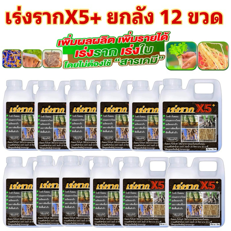 น้ำยาเร่งรากX5+ ราคาส่ง ยกลัง 12 ลิตร (ราคาส่ง)