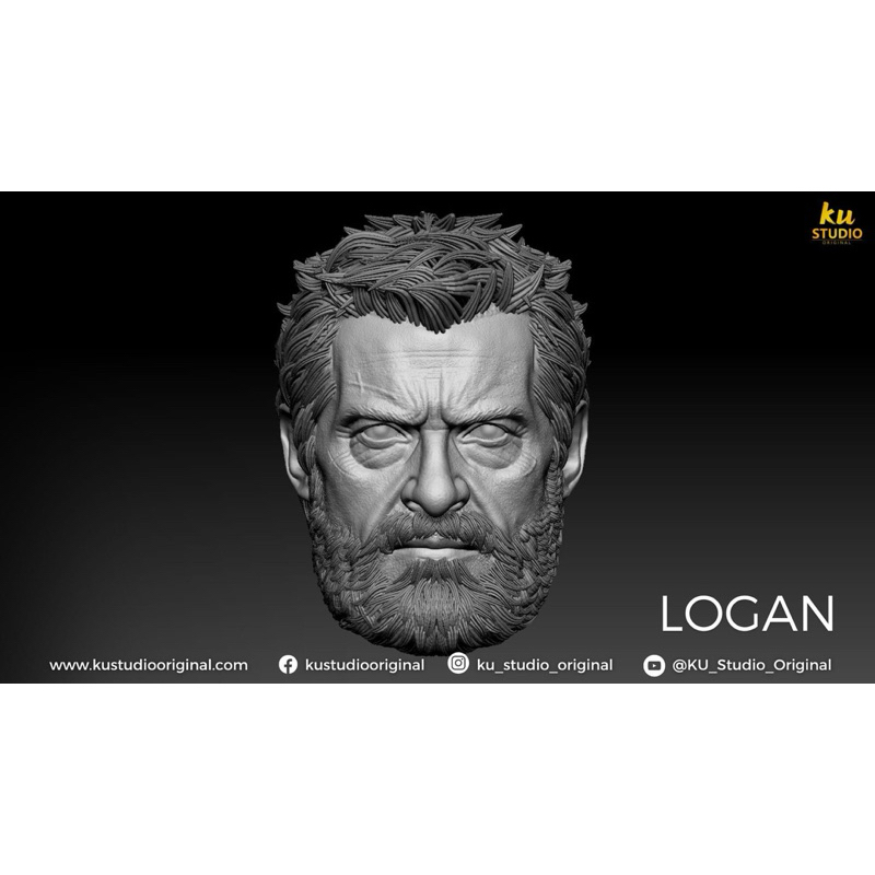 X-Man Logan Head Sculpt 1/12,1/10,1/6