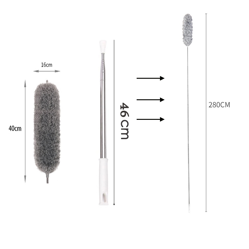 จัดส่งจากกรุงเทพ ไม้ปัดขนไก่ ไม้ปัดฝุ่น รถยนต์ ไม้กวาดหยากไย่ ไม้ปัดฝุ่นไมโครไฟเบอร์ ปรับความงอ ปรับยืดได้ 0.8-2.8 ม ซัก - รูปที่ 4