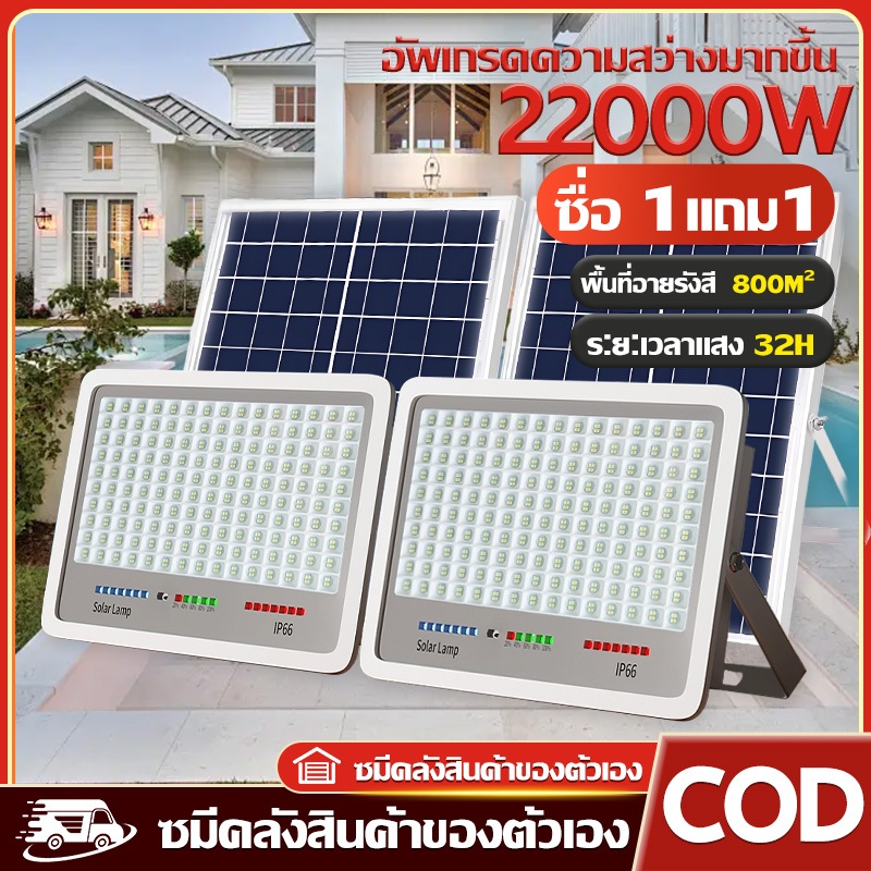 ไฟโซล่าเซลล์ โซล่าเซลล์ 10000W การชาร์จอัตโนมัติ Led Solar Light