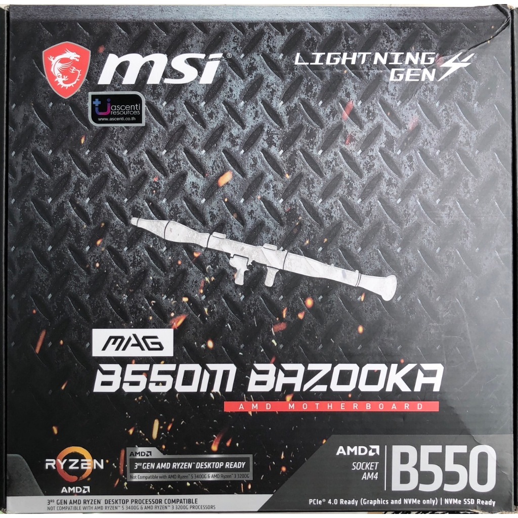 MAINBOARD (เมนบอร์ด) AM4 MSI MAG B550M BAZOOKA มือสอง