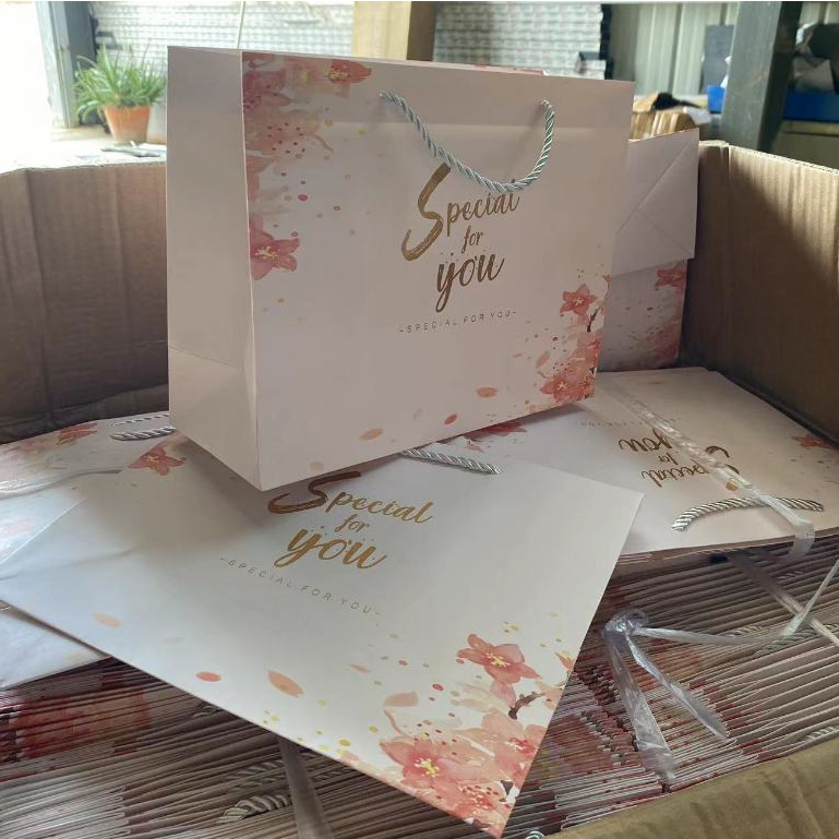 BOX ถุงของขวัญ มีหูหิ้ว ใส่ของชำร่วย ถุงกระดาษใส่ของรับไหว้ สีสวย ราคาถูกมากๆ