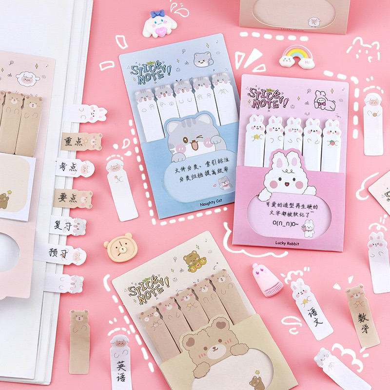 กระดาษโน๊ต ที่คั่น 2 in 1 MEOVV น่ารัก จากเกาหลี Sticky notes กระดาษโน้ต index โพสติด สติ๊กกี้โน๊ต เ