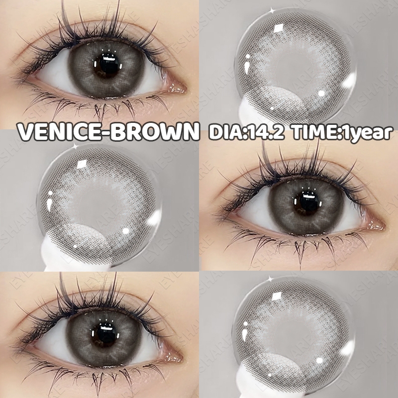 Eyeshare VENICE ซีรีส์ 2 ชิ้น คอนแทคเลนส์สีเทาตาโต ไซส์14.2 คอนแทคเลนส์สัญชาติเกาหลี คอนแทคเลนส์สายตารายปี